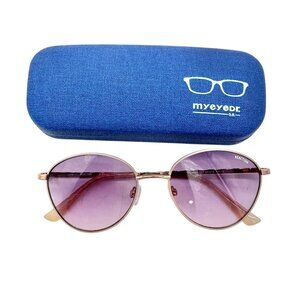 Kenneth Cole Reaction Sunglasses Oval Rose Gold Frame Purple Gradient Lenses New